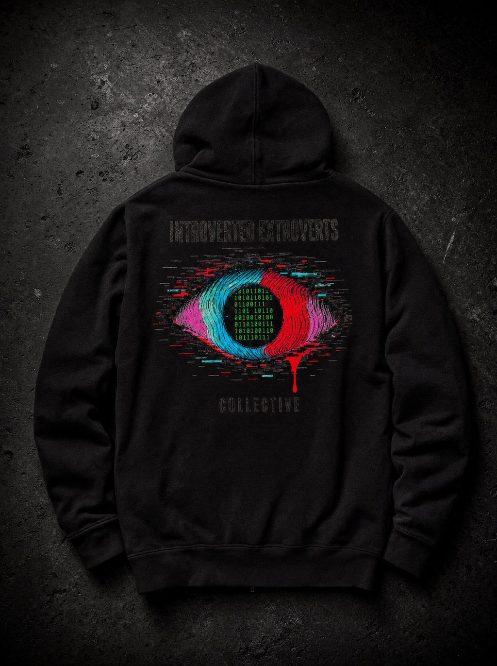 Zip-Up Glitch Hoodie — back