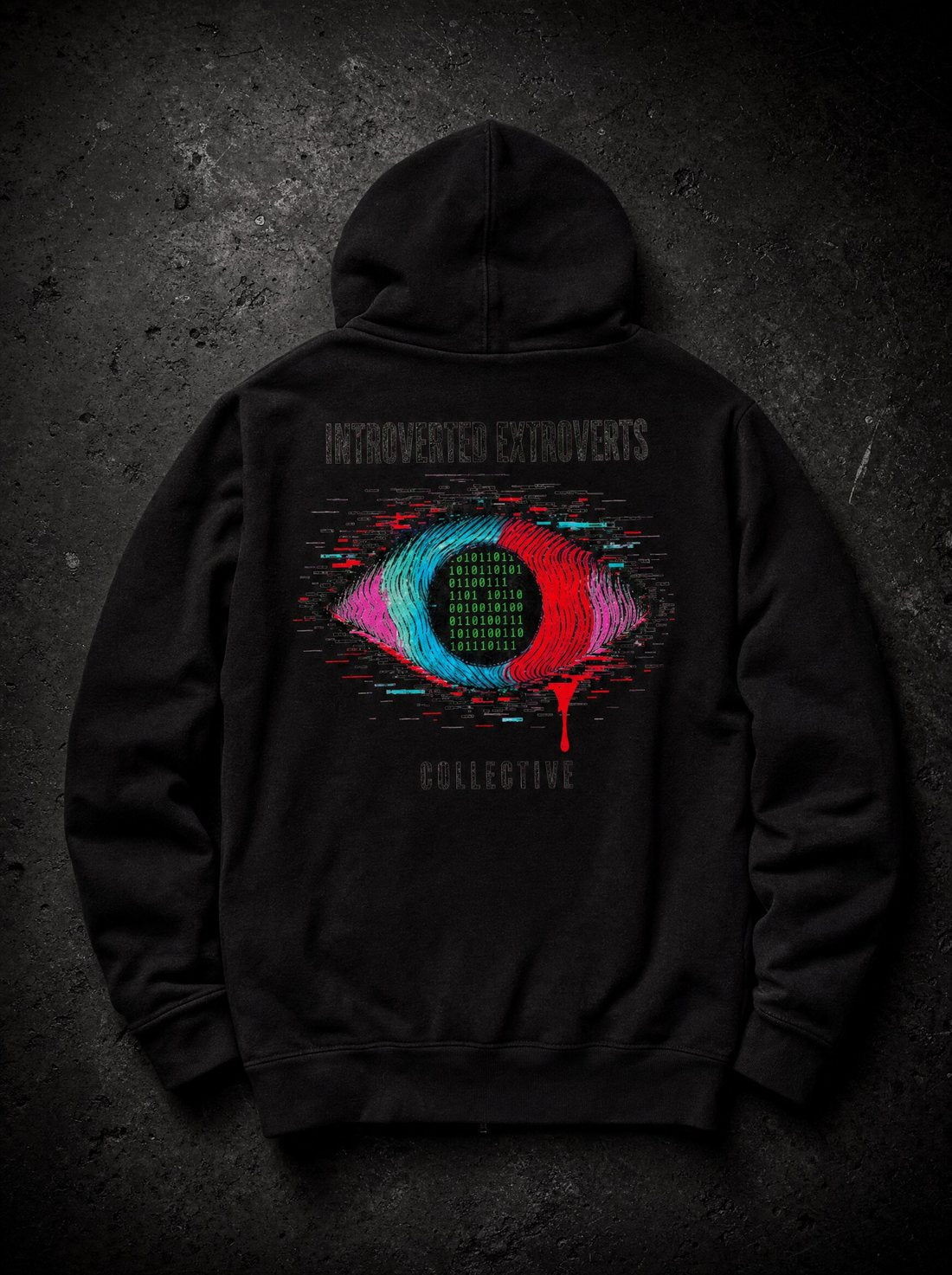 Zip-Up Glitch Hoodie — back