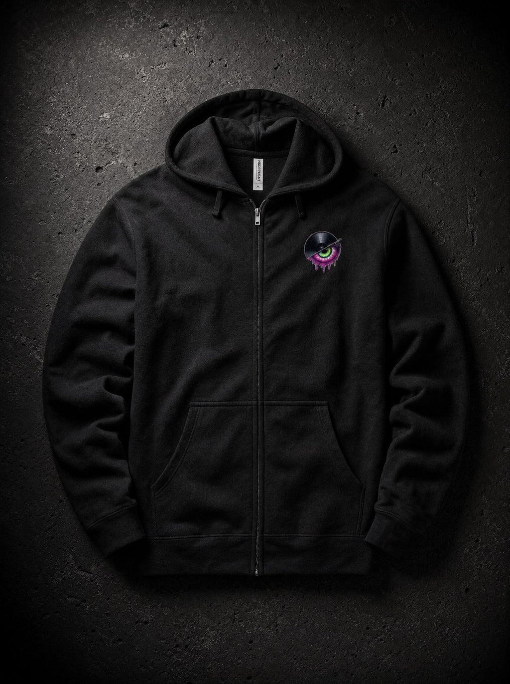Zip-Up Glitch Hoodie — front